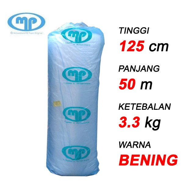 

Bubble Wrap Plastik Buble Bening Clear Hitam Black GMP / MP 50m x 125cm