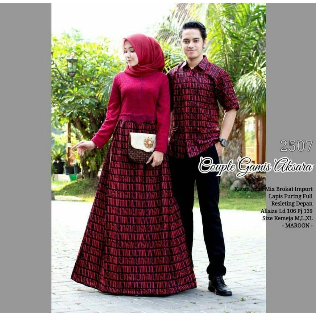 COUPLE GAMIS AKSARA HEM BATIK AKSARA