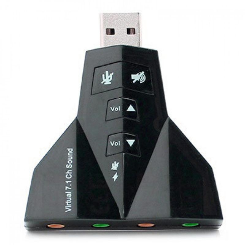 Soundcard USB 2.0 to Virtual 7.1 Channel Audio Sound Card Adapter with China Chipset - PD-560