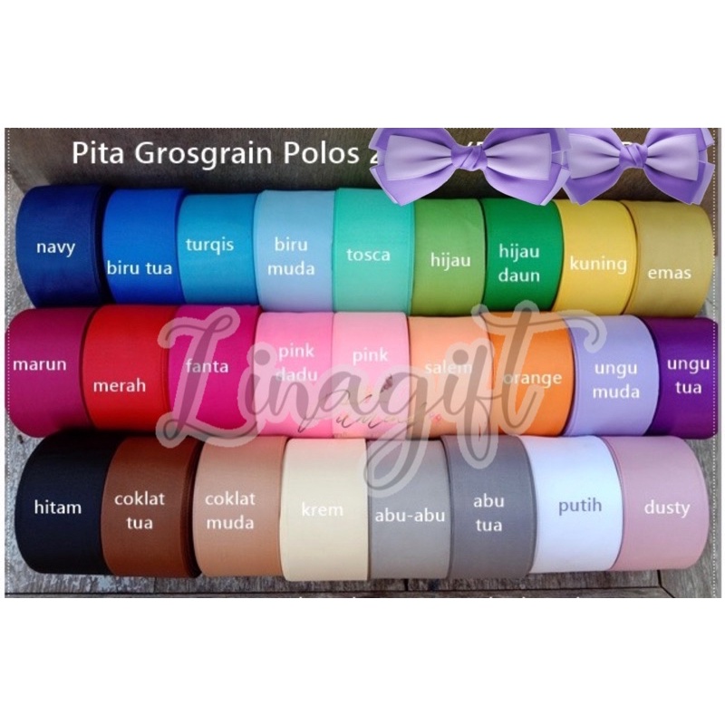 ( 3 Meter ) PITA GROSGRAIN 50MM POLOS 2 IN ( 5CM ) - GIFT RIBBON PITA GROSSGRAIN 2 INCH / HIASAN KADO NATAL / GROSSGRAIN PARCEL / HAMPERS / SOUVENIR / GOODIE BAG