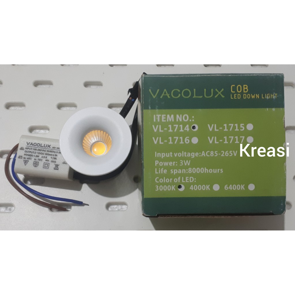 LAMPU LED DOWNLIGHT 3W / 3 WATT VACOLUX VL-1714 - KUNING