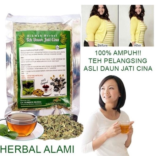 Teh Daun Jati Cina alami Herbal Teh Pelangsing Penurun Berat Badan Minuman Teh DietOriginal 100%