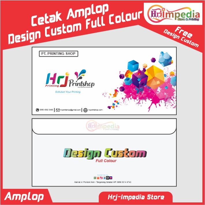 Cetak Amplop Gambar Custom | Cetak Amplop Design Custom Full Colour