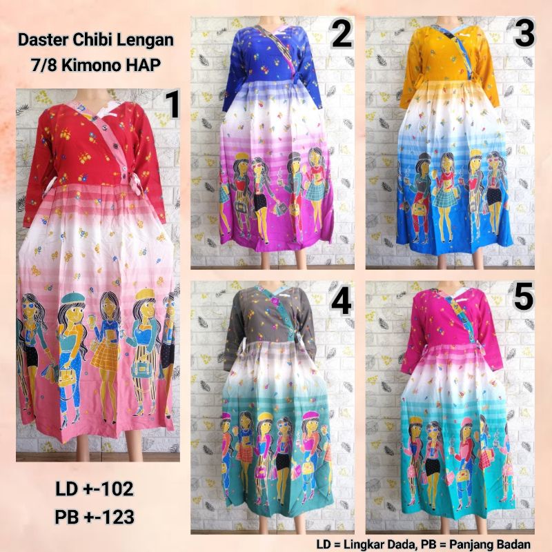 Daster Chibi Lengan 7/8 Kimono HAP LD 100 BUSUI Friendly BU TEJO 6HT + MTABG