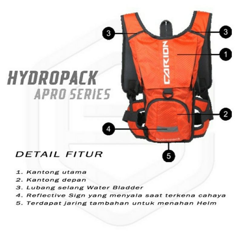 tas sepeda hydropack CARION apro and casey series sports bag water bladder running hiking climbing