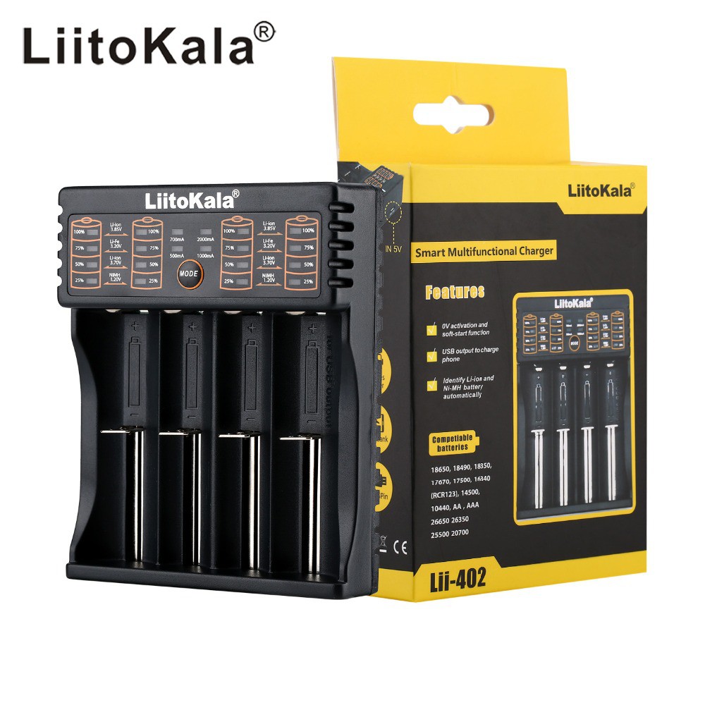 NEW LiitoKala lii-100 lii-202 lii-402 1.2V 3.7V 3.2V 3.85V A/AAA 18650 18350 26650 10440 14500