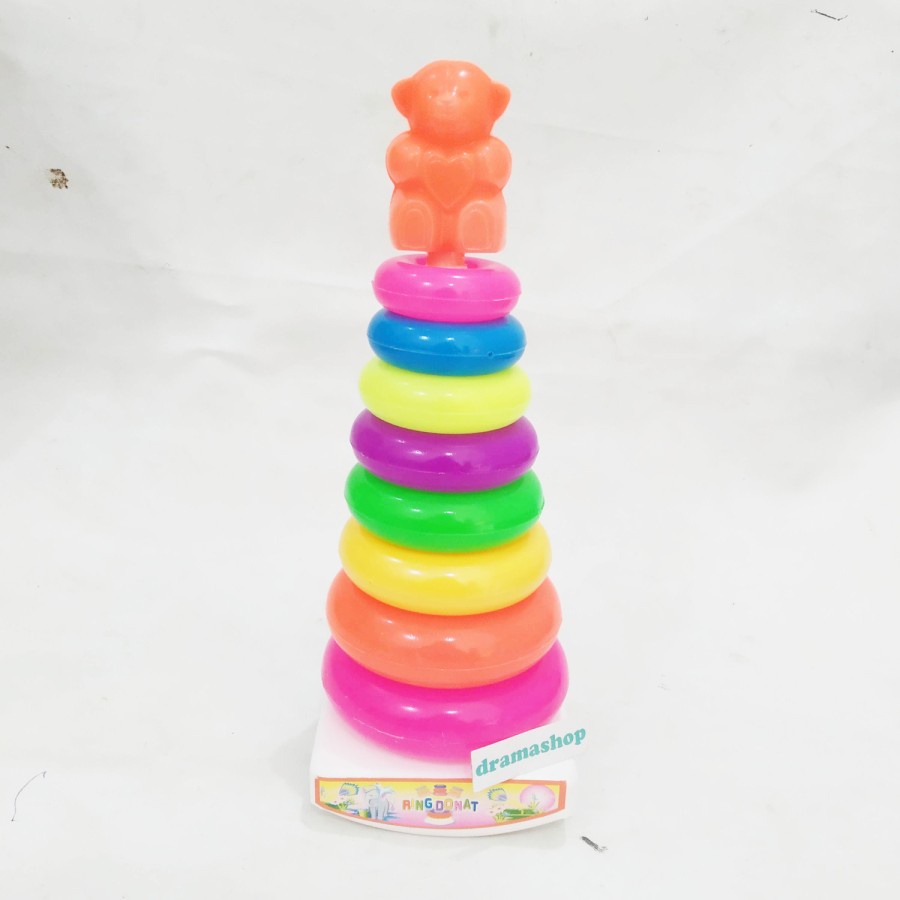 Mainan Edukasi Menara Ring Donat Susun 8pcs