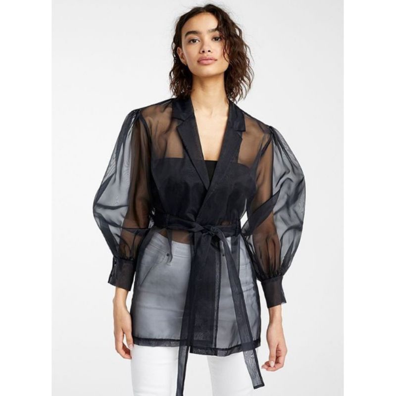 OUTER KIMONO / BLAZER ORGANZA KACA / BAJU LEBARAN TRANSPARAN