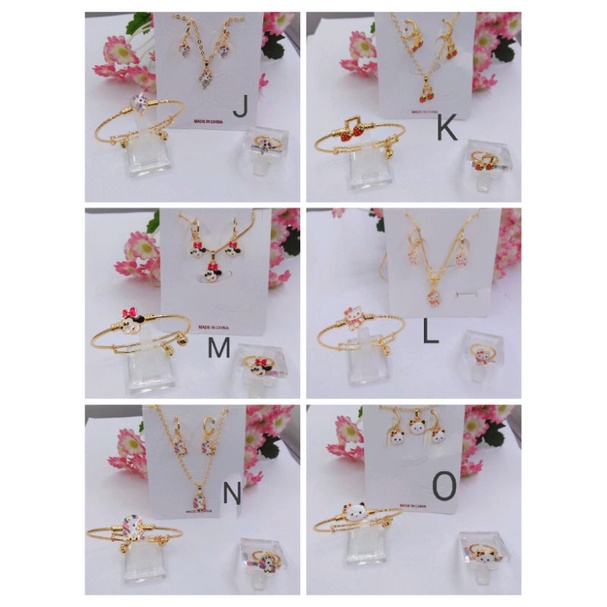 Dsdr050. Perhiasan xuping set anak anak lapis emas (kalung+gelang+anting+cincin)