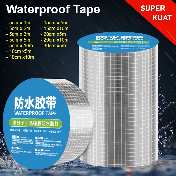 LAKBAN ANTI BOCOR ALUMUNIUM FOIL TAPE ANTI BOCOR BUTYL WATERPROOF TAHAN PANAS TAHAN AIR