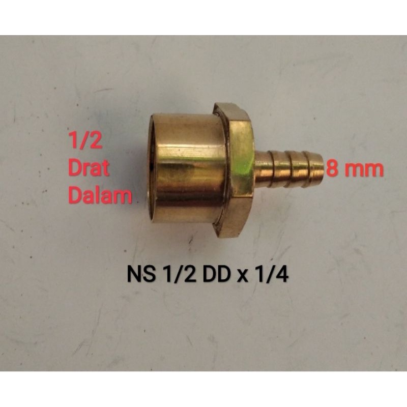 nepel selang drat dalam 1/2 x 1/4