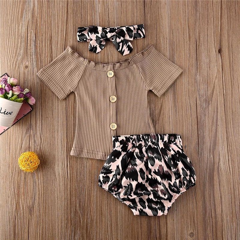 Set Baby leopard Newborn jumper leopard import