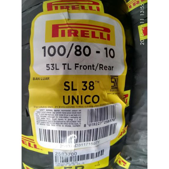 ( BISA COD ) Ban Piaggio/Vespa Pirelli SL 38 Uk 100/80 ring 10 PRODUK TERBATAS Kode 332