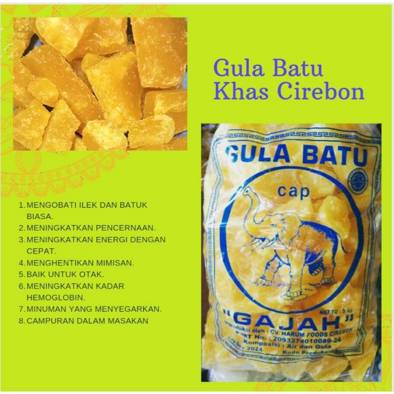 

Gula Batu Kuning Cap Gajah Khas Cirebon Kemasan 10kg