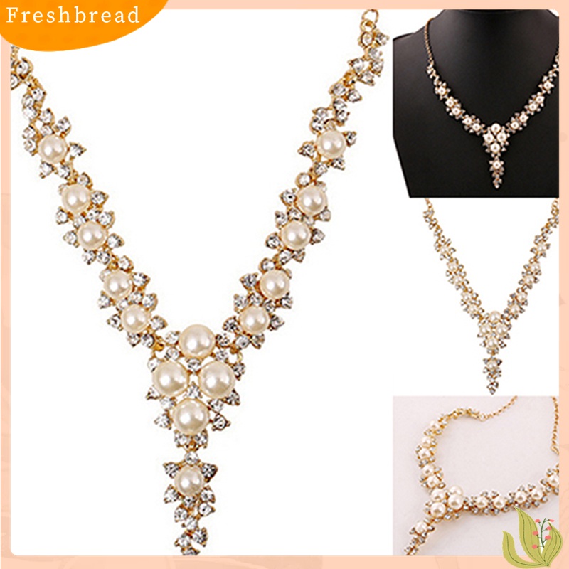 [TERLARIS]Women Fashion Clavicular Charms Faux Pearl Pendant Necklace Wedding Party Gift