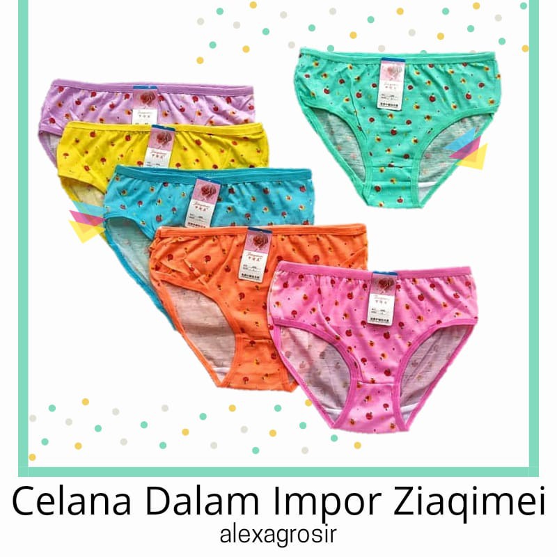 Undies Celana Dalam Wanita Motif Ukuran ampe extra jumbo size L ,XL,3L Merk Ziaqimei