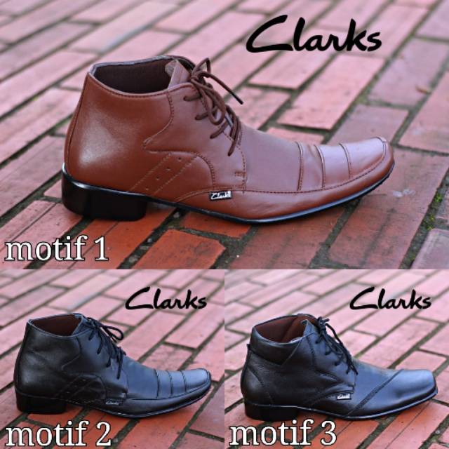 Sepatu Pria Clarks Pantofel Kulit Asli Tali High Formal Keren Hangout