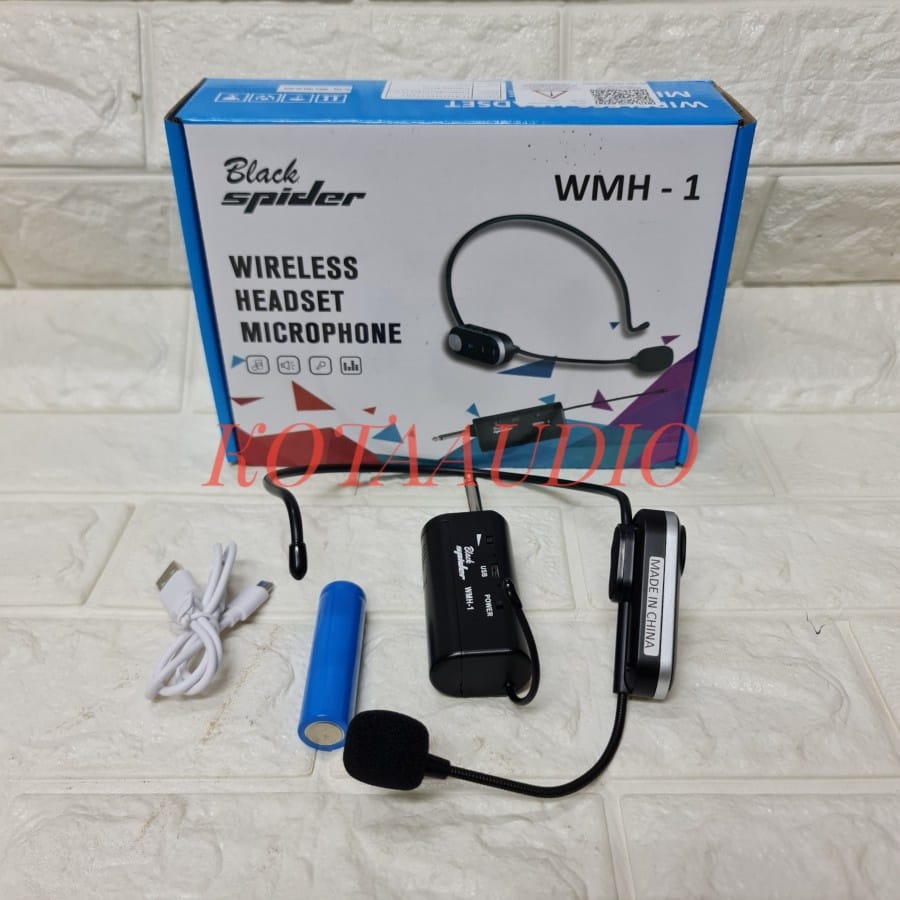 MIC WIRELESS BLACKSPIDER WMH1 BANDO MIC HEADSET BLACK SPIDER WMH 1