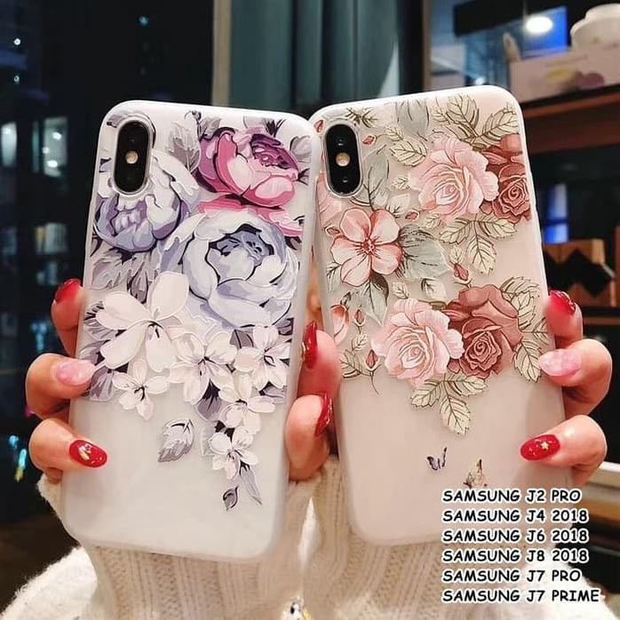 CASING HP SAMSUNG J2 PRO J4 J6 J8 2018 J7 PRO J7 PRIME FLOWER CASE 3