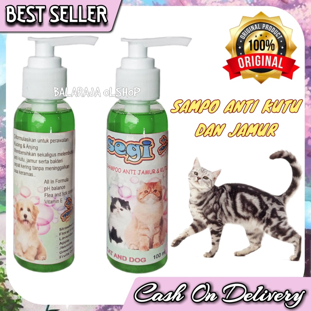 SAMPO KUCING ANJING ANTI KUTU JAMUR SHAMPOO SEGI PLUS 100ML AROMA APEL