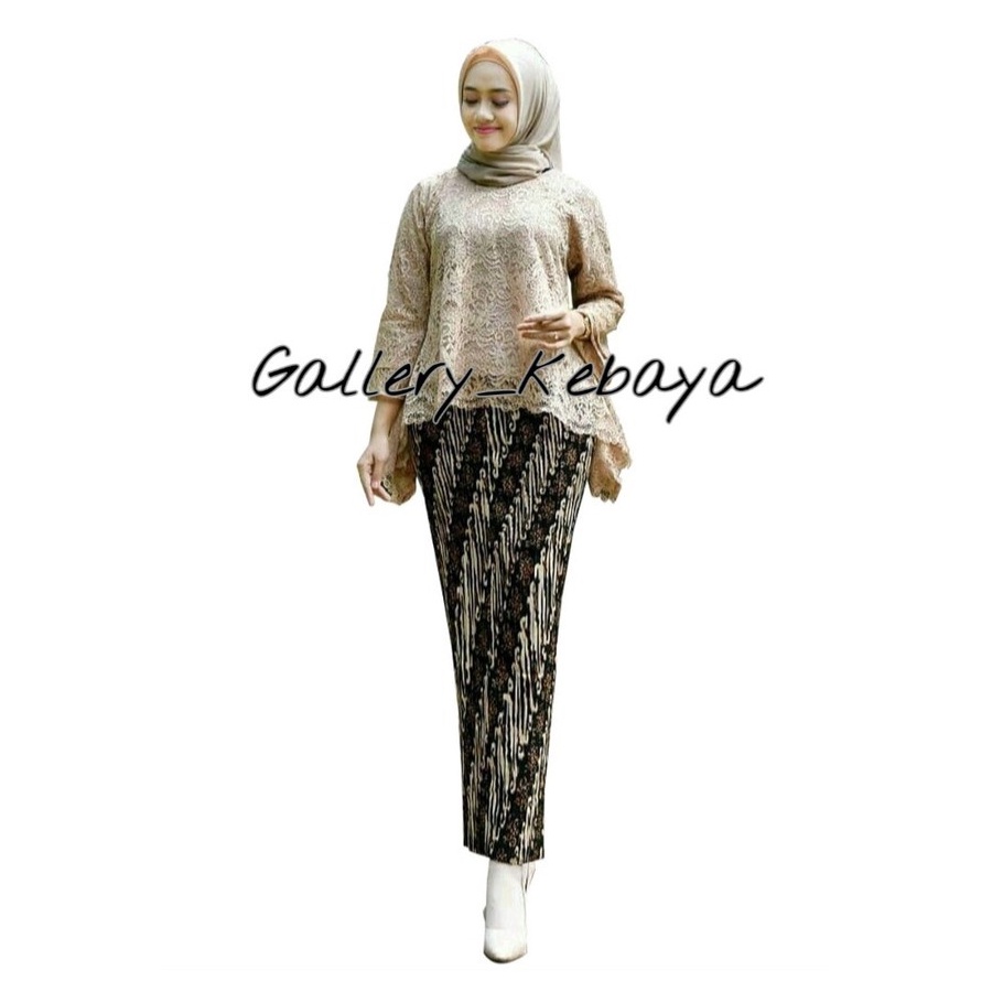 READY STOCK!!! Setelan kebaya brukat rinjani / set brokat bianca / kebaya modern / kebaya wisuda