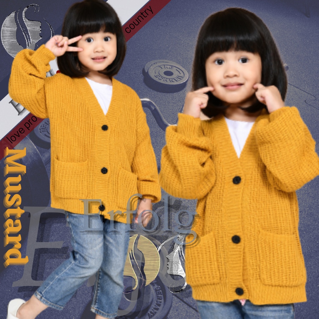 Cardigan LOCY Anak/Rajut Cardigan anak perempuan/Deandra Bahan Rajut Halus dan Tebal