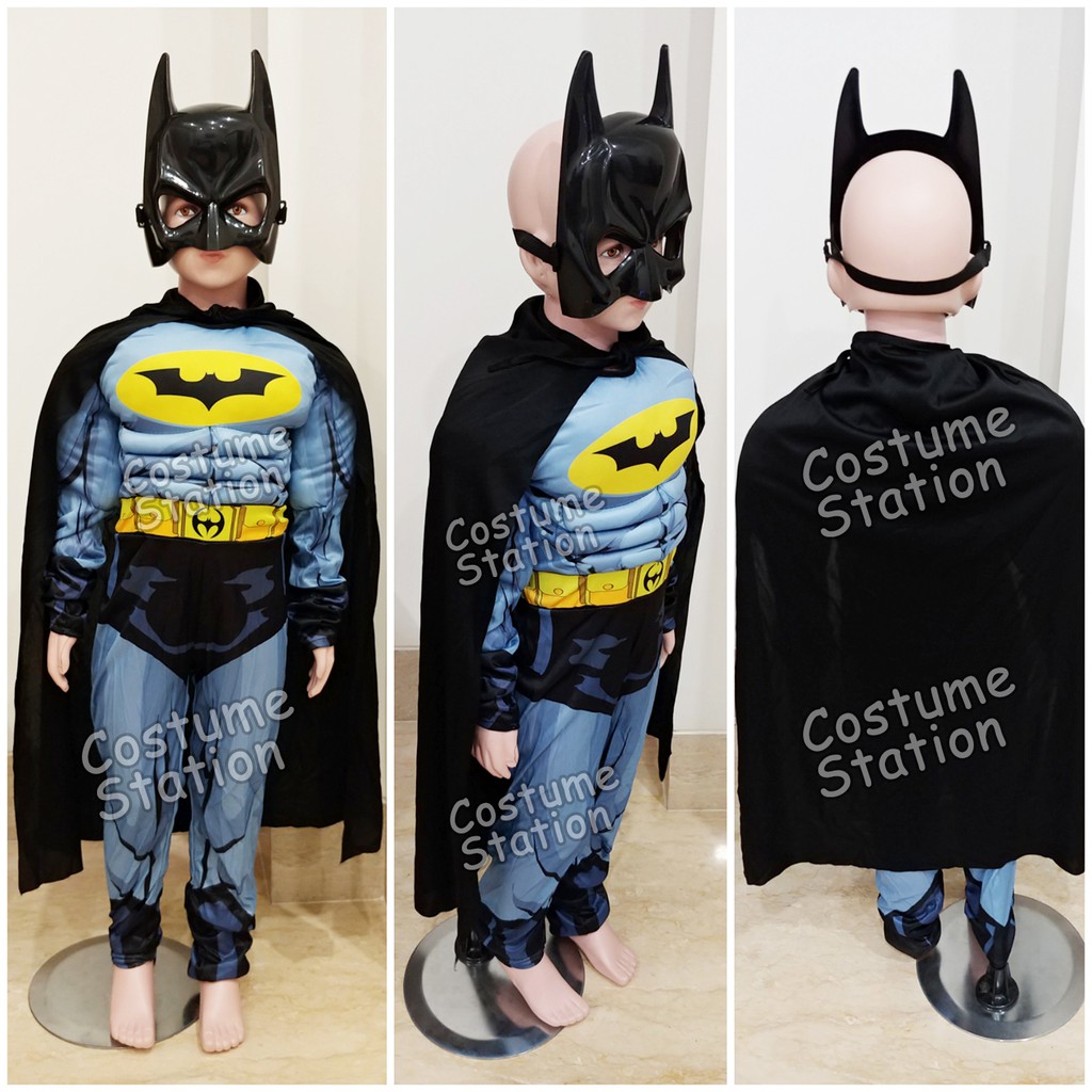 Kostum Superhero Batman Blue / Costume Bat man Biru DC Justice League anak laki