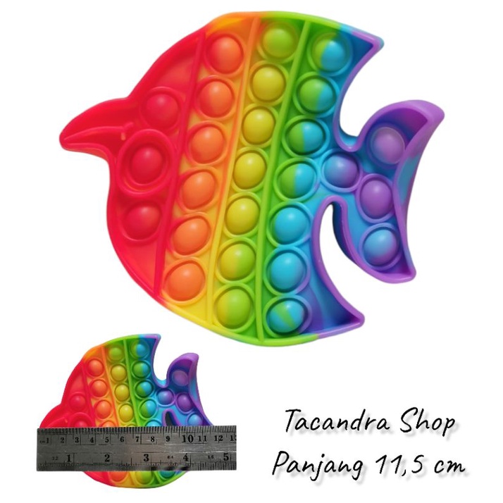 ( COD ) Mainan Anak Pencet Pop It Rainbow / Pop It Rainbow Murah / Mainan Pop It-Ikan