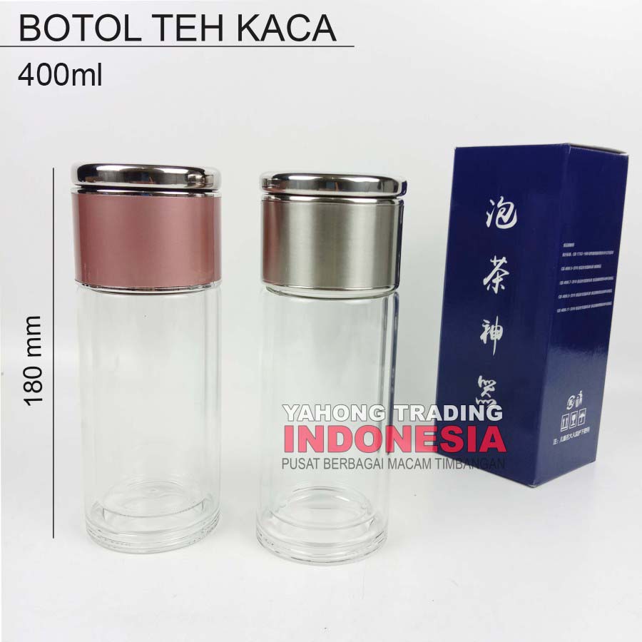 Botol Teh Kaca Double Kaca Dengan Penyaring