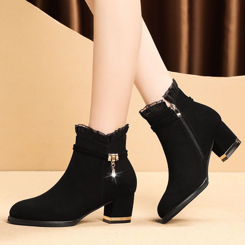 TERBARU sepatu heels boots wanita ga ya Korea m34