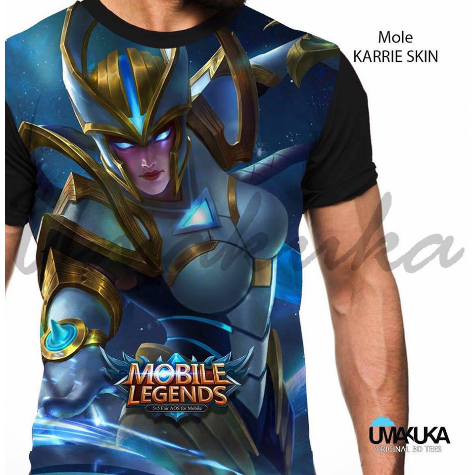ML Karrie SKin T-Shirt Kaos Baju 3D Karakter Mobile Legends Full Print Umakuka Original Murah Unik