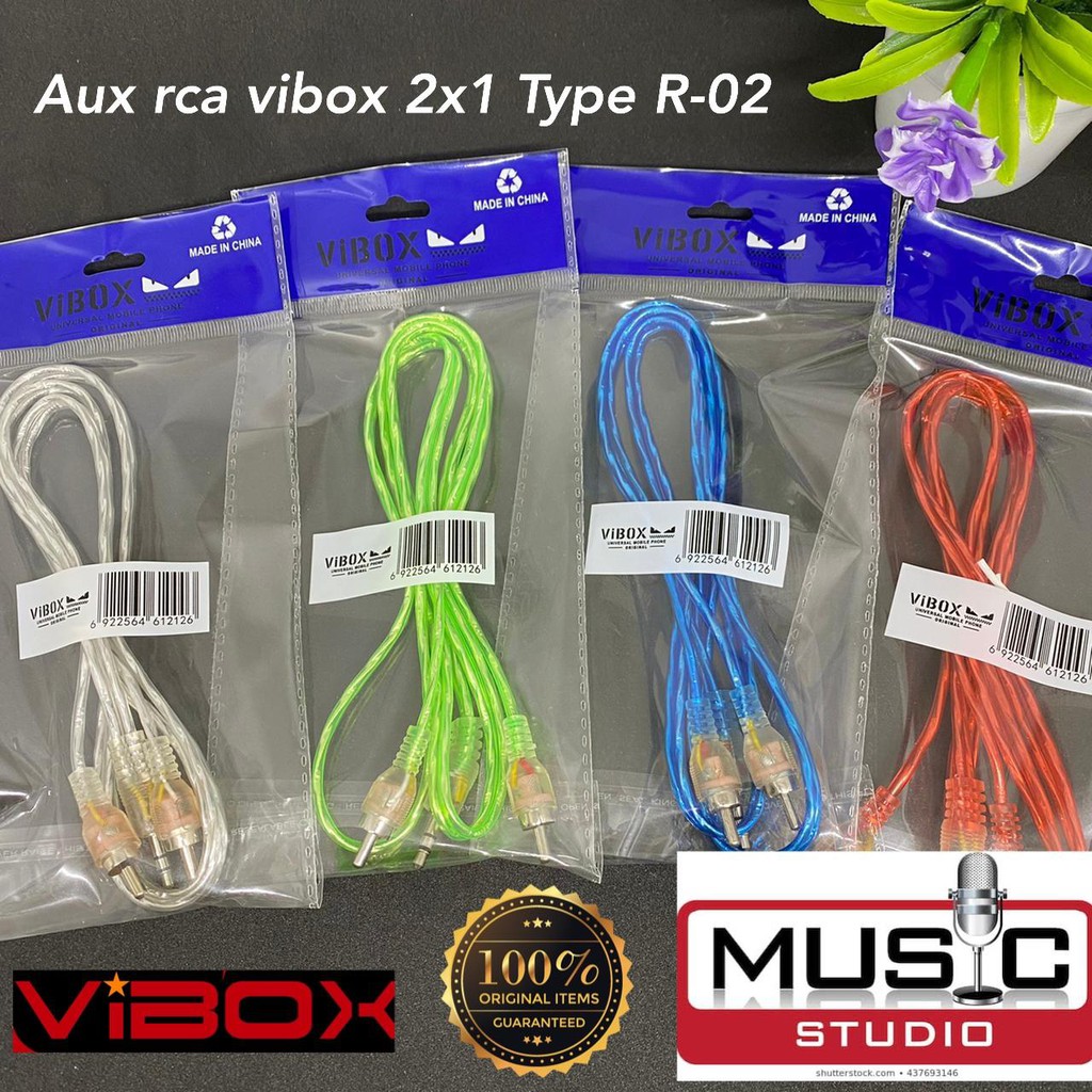 KABEL AUX VIBOX KABEL RCA 2X1 SPEAKER R/L KE HANDPHONE ORIGINAL VIBOX BAHAN TEBAL KUALITAS HD