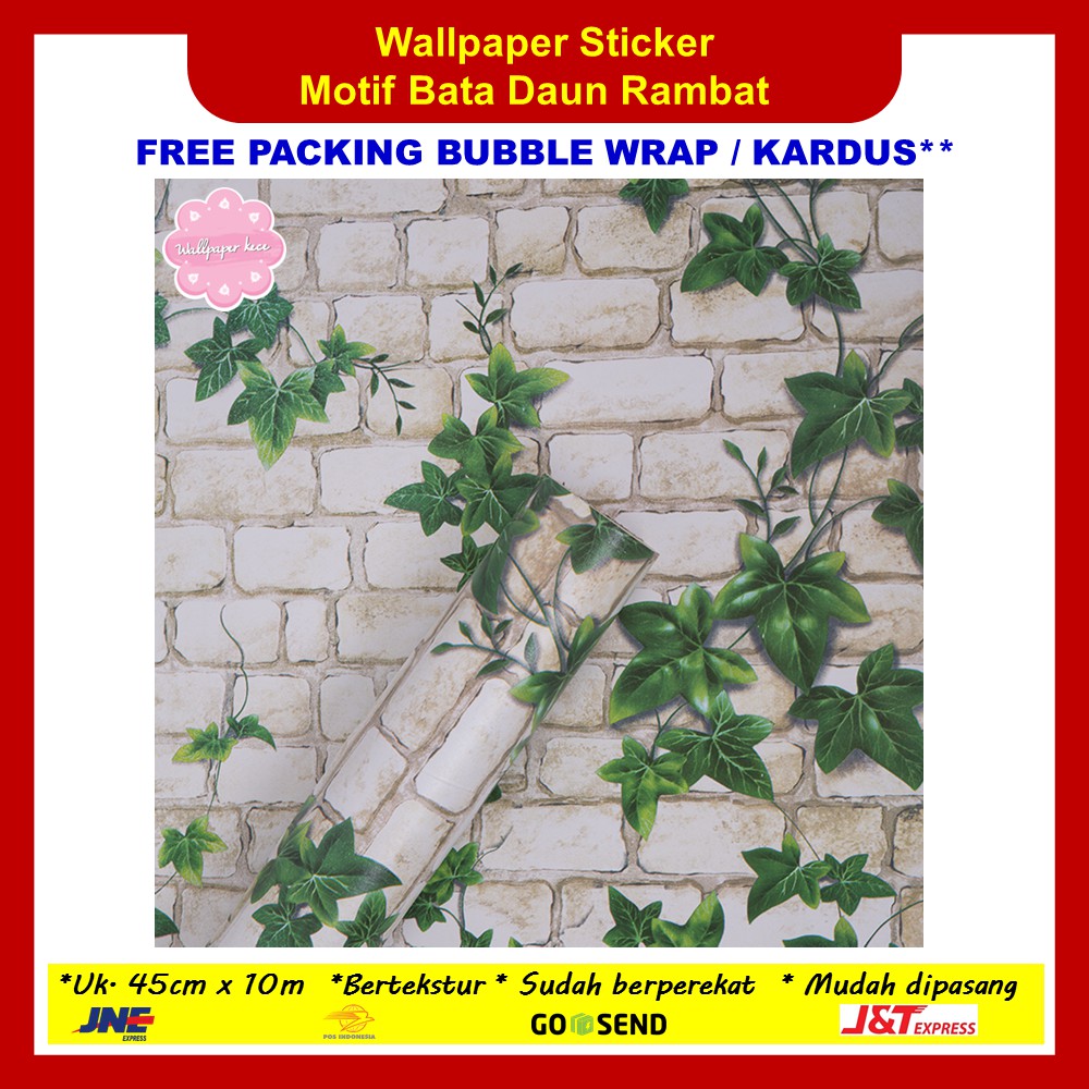 Wallpaper Sticker Dinding Bata Daun Rambat Walpaper Stiker