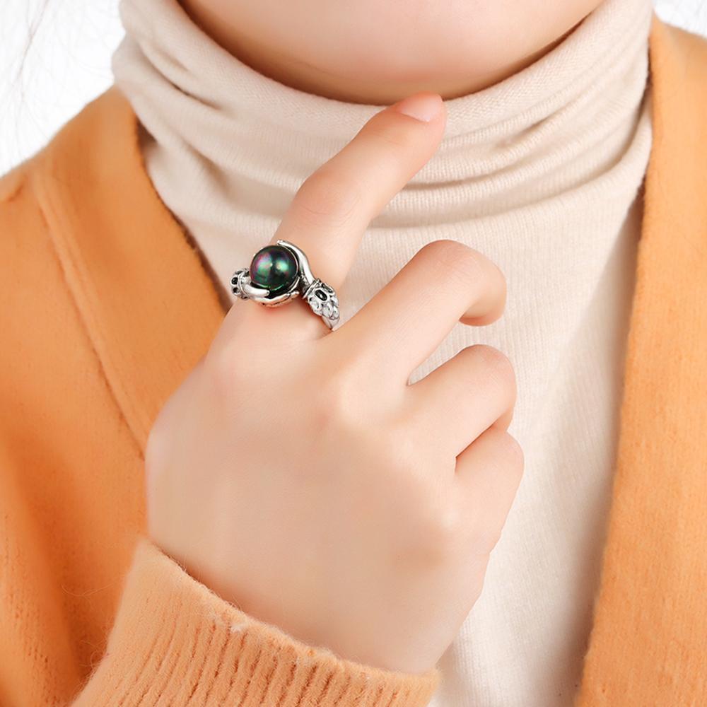 R-flower Finger Ring Jari Fashion Perak Pernikahan Memegang Permata