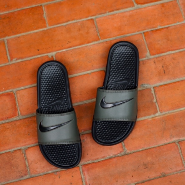 nike slides orange and black