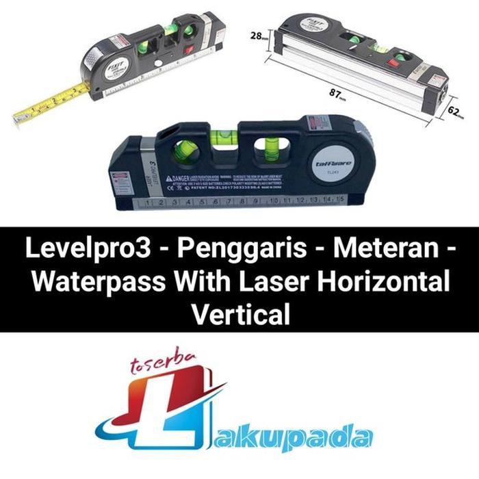 

LEVELPRO3 Penggaris Laser Horizontal Vertical 250CM with Bubble Level
