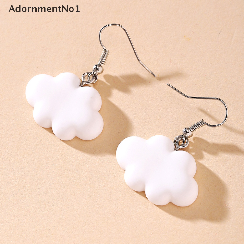 (AdornmentNo1) Anting Tusuk Bentuk Awan Putih + Pelangi Untuk Wanita