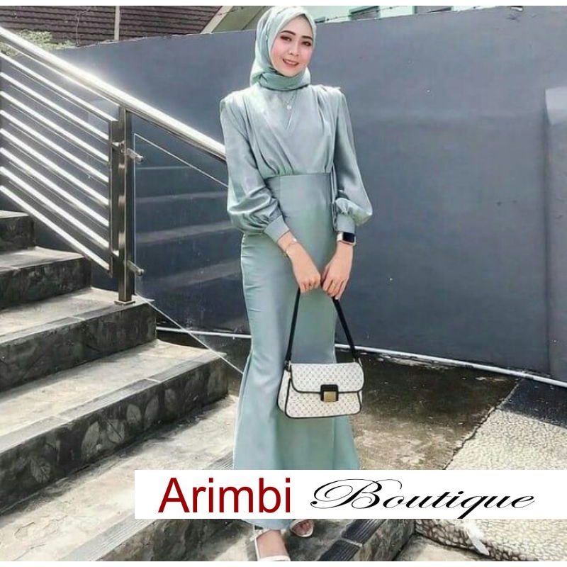 New Pakaian Wanita Set Dress Pesta Tiara Dress kondangan remaja  Bridesmaids jumbo Satin Premium Ele