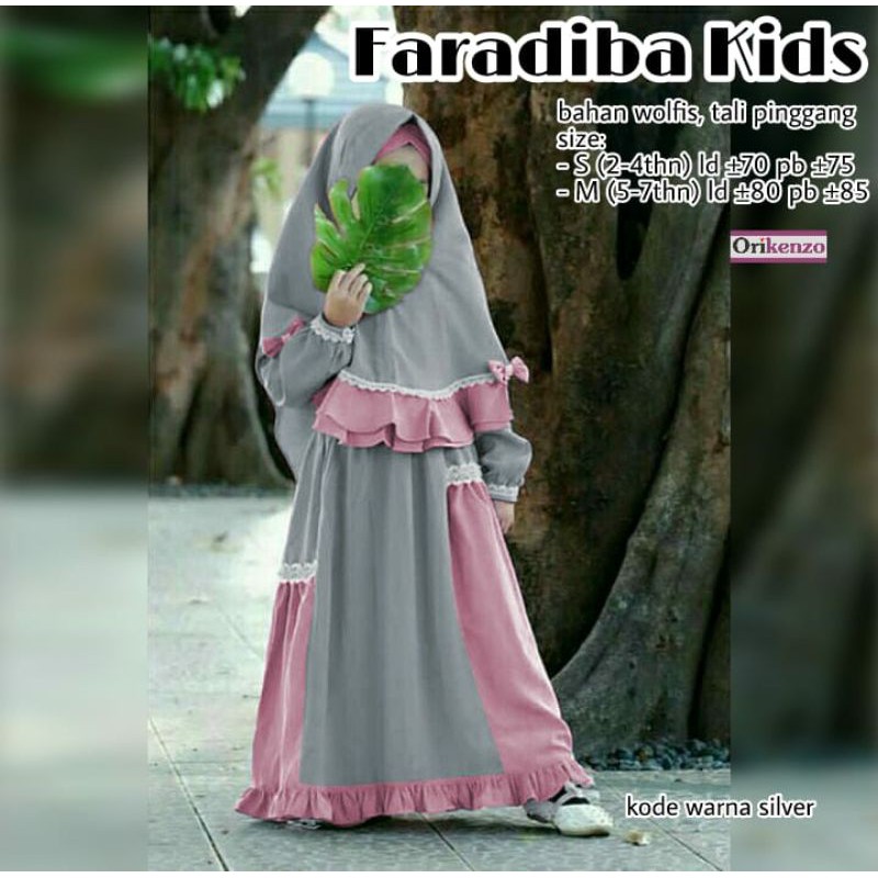 baju muslim anak cewek/baju syar'i faradiba kids/dress anak kecil