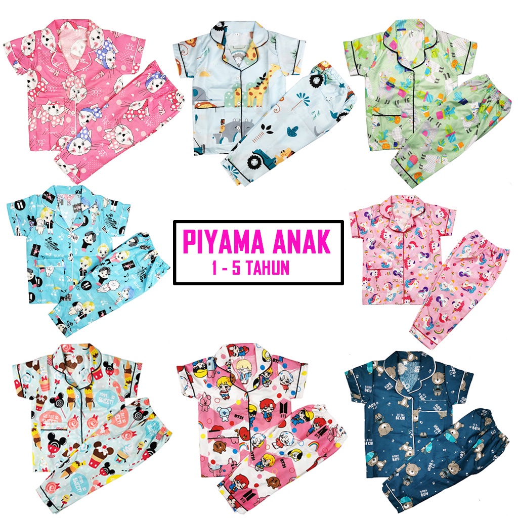 PIYAMA ANAK BALITA 1 S/D 4 TAHUN / MOTIF CUTE FULL BISBAN PART 3