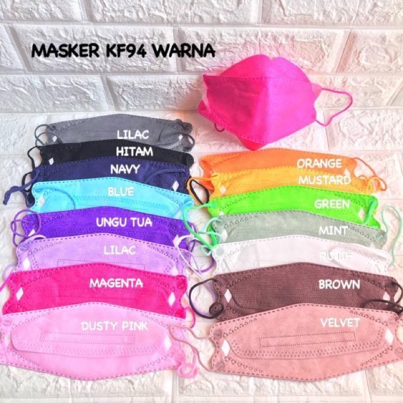 MASKER KF94 PUTIH HITAM MIX WARNA TERMURAH / MASKER KF 94 NON MEDIS NON WOVEN