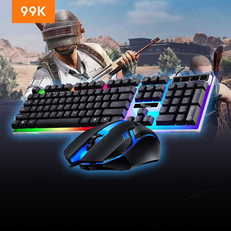 99K Gaming Keyboard Dan Gaming Mouse Set RGB Light G21B