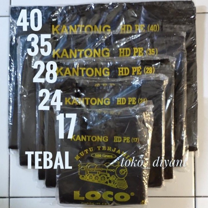 Kantong Plastik Loco Tebal Hitam uk 17,24,28,35,40