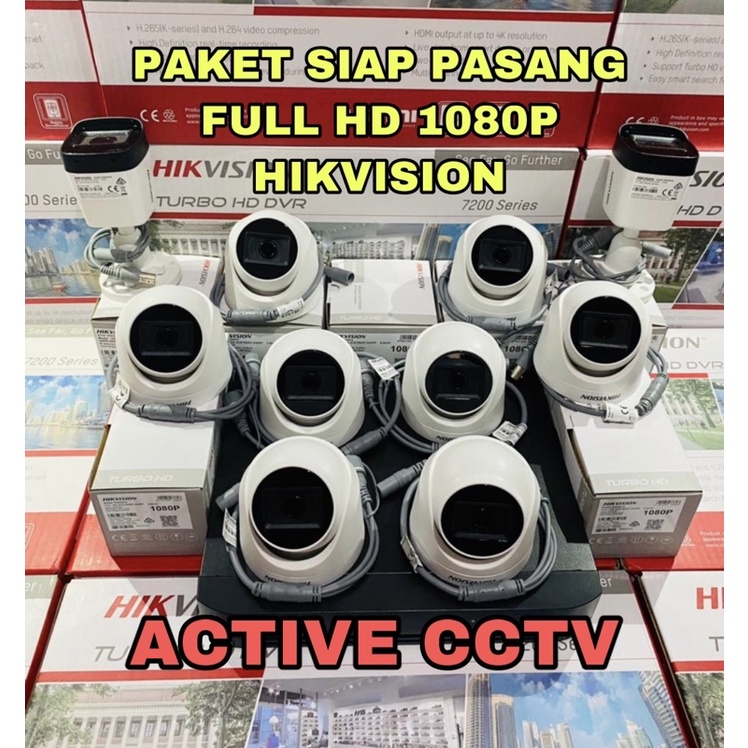 PAKET KAMERA CCTV HIKVISION 10 CAMERA 2mp 6 CH CHANNEL 1080p FULL HD