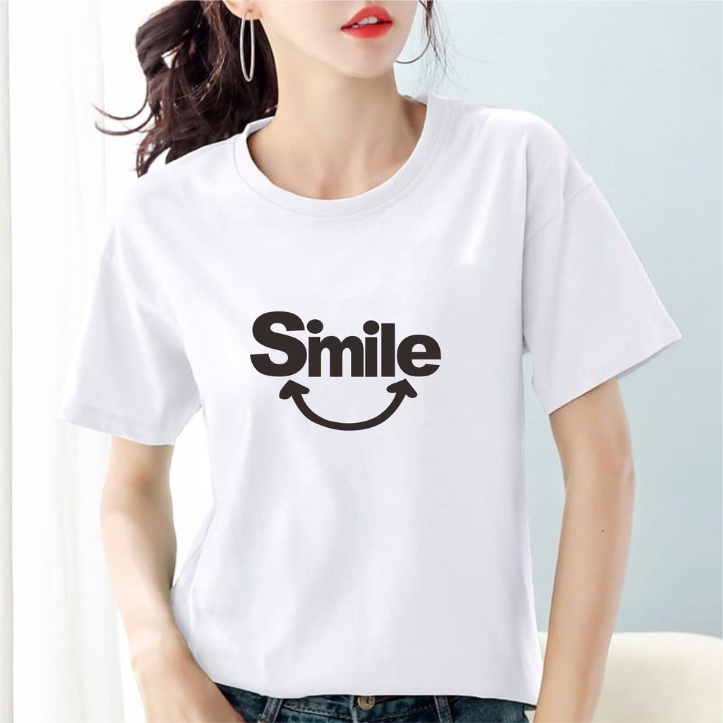 Kaos Wanita SMILE / Baju Wanita SMILE / Atasan Wanita / Tshirt Wanita Tumblr Tee JV