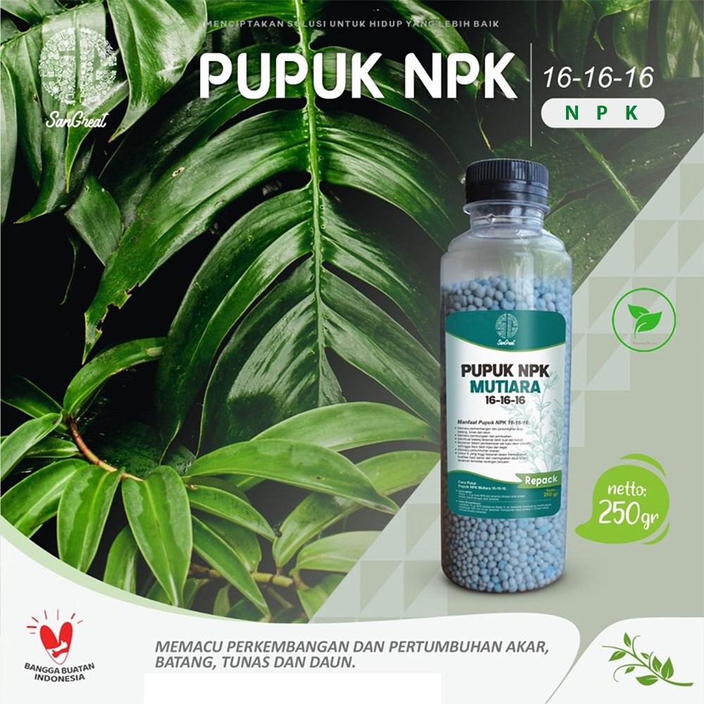 Pupuk NPK untuk tanaman hias dan tabulampot 16-16-16 250 gr