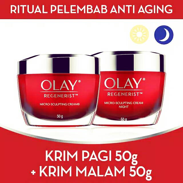 Cream anti aging Olay microsculpting cream pagi 50g+cream malam 50g
