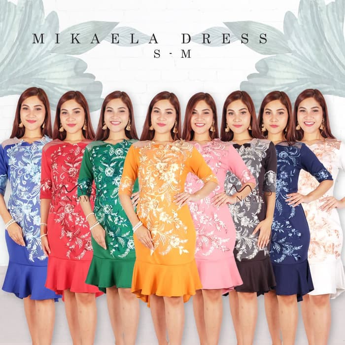 Mikaela Dress Pesta Wanita Murah Grosir Gaun Pesta Natal Wanita Scuba