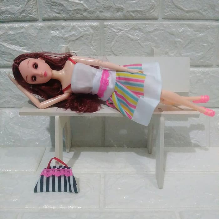 barokah mainan anak boneka barbie pivotal 4d eye mata bisa berkedip brown hair