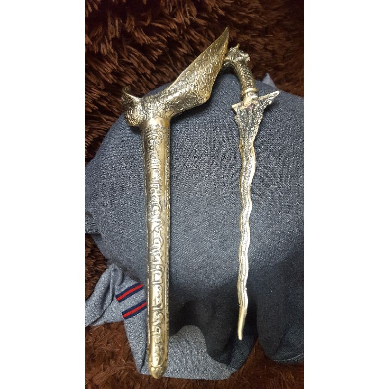 KERIS FULL KUNINGAN UKIR NAGA